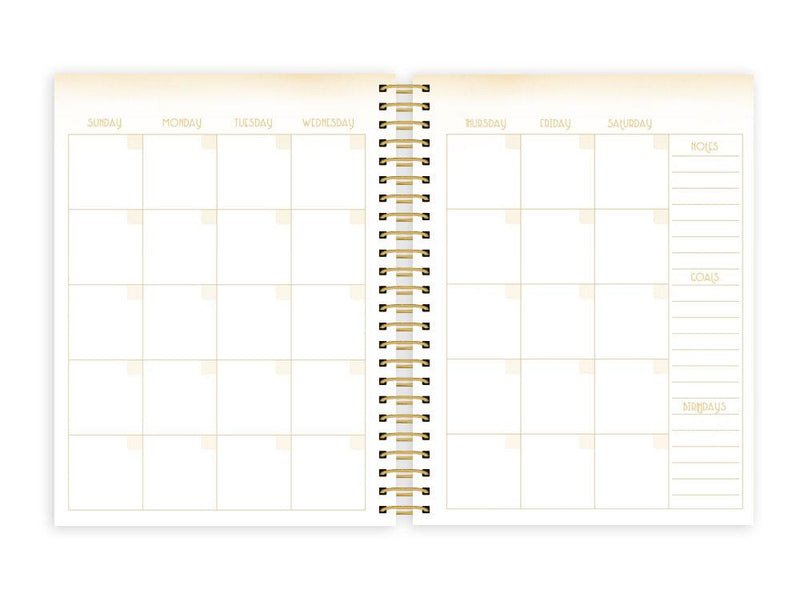 Art Deco weekly planner image featuring a monthly spread.